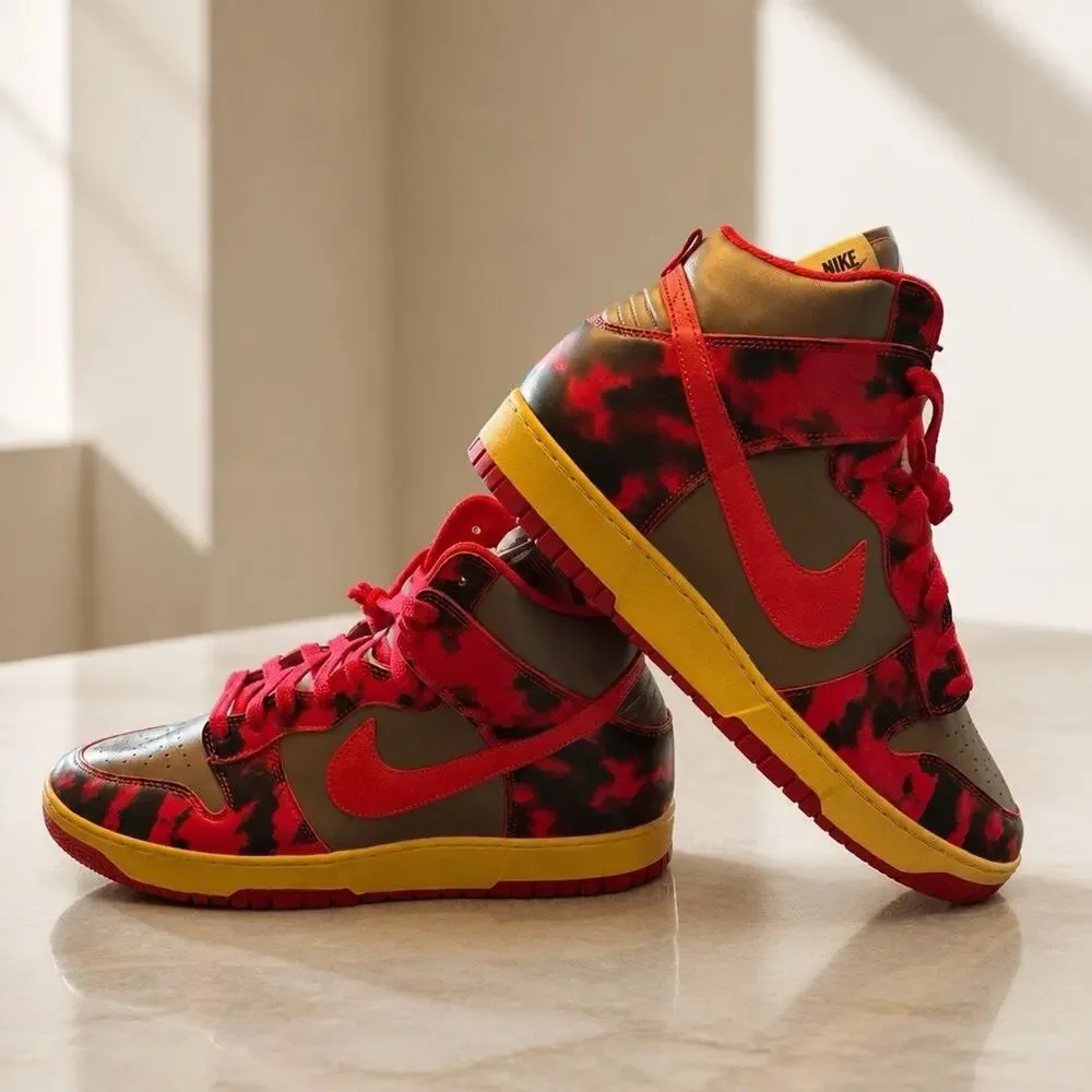 Size 14 Nike Dunk High 1985 Red Acid Wash DD9404-600 OG Box